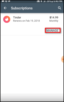Отменить подписку через Гугл Плей в Тиндере